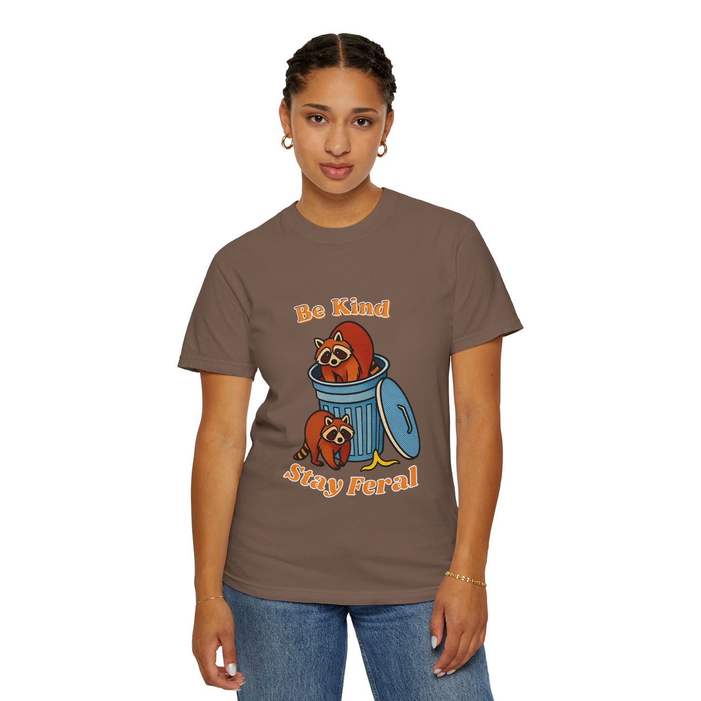 Be Kind Stay Feral – Retro Raccoon Graphic Tee