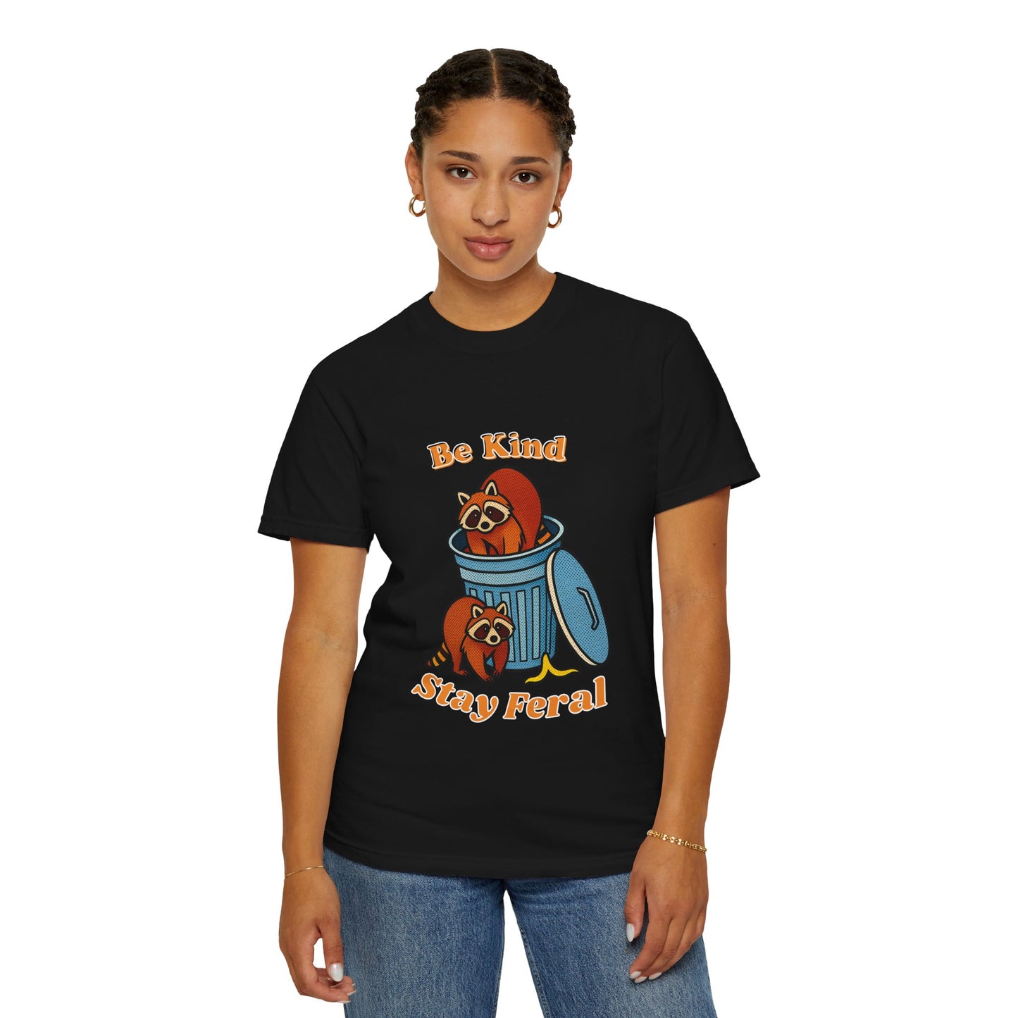 Be Kind Stay Feral – Retro Raccoon Graphic Tee