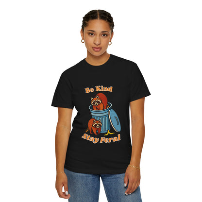 Be Kind Stay Feral – Retro Raccoon Graphic Tee