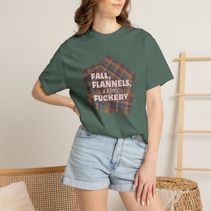 Fall Flannels & A Little Fuckery T-Shirt | Funny Fall Graphic Tee