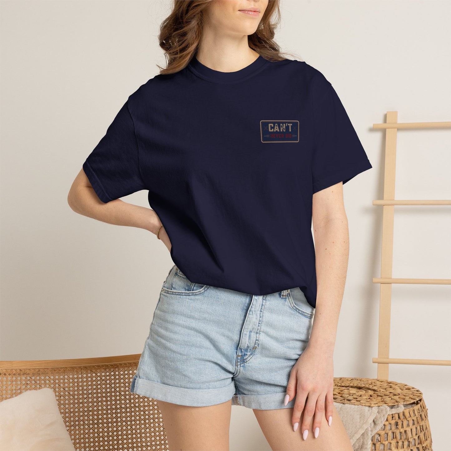 Can't Never Did T-Shirt — Vintage Mechanic Name Patch Funny Graphic Tee