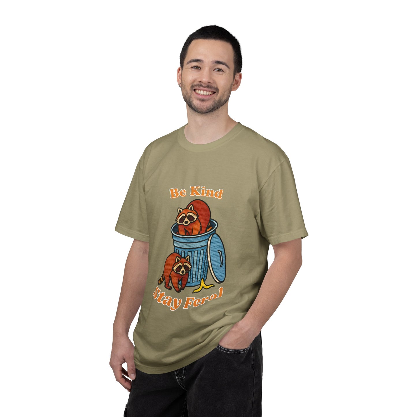 Be Kind Stay Feral – Retro Raccoon Graphic Tee