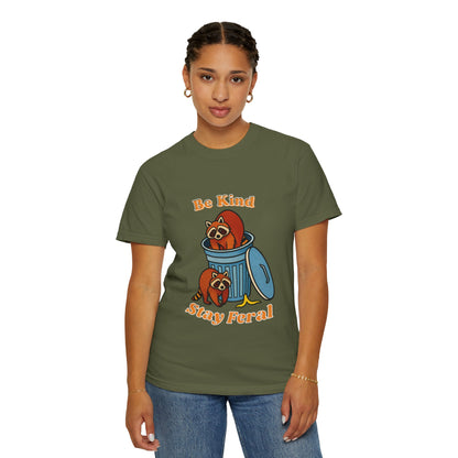 Be Kind Stay Feral – Retro Raccoon Graphic Tee