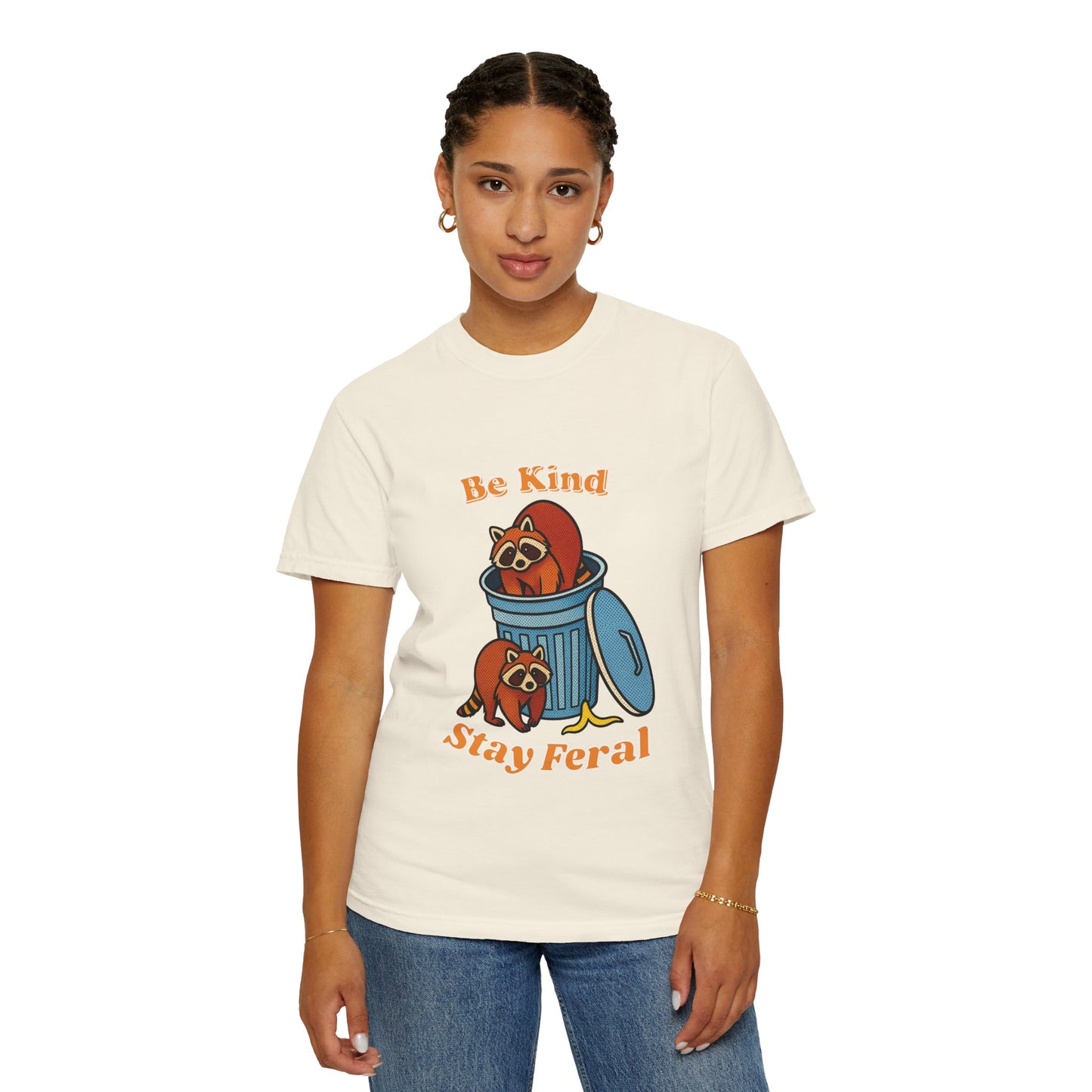 Be Kind Stay Feral – Retro Raccoon Graphic Tee