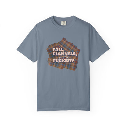 Fall Flannels & A Little Fuckery T-Shirt | Funny Fall Graphic Tee