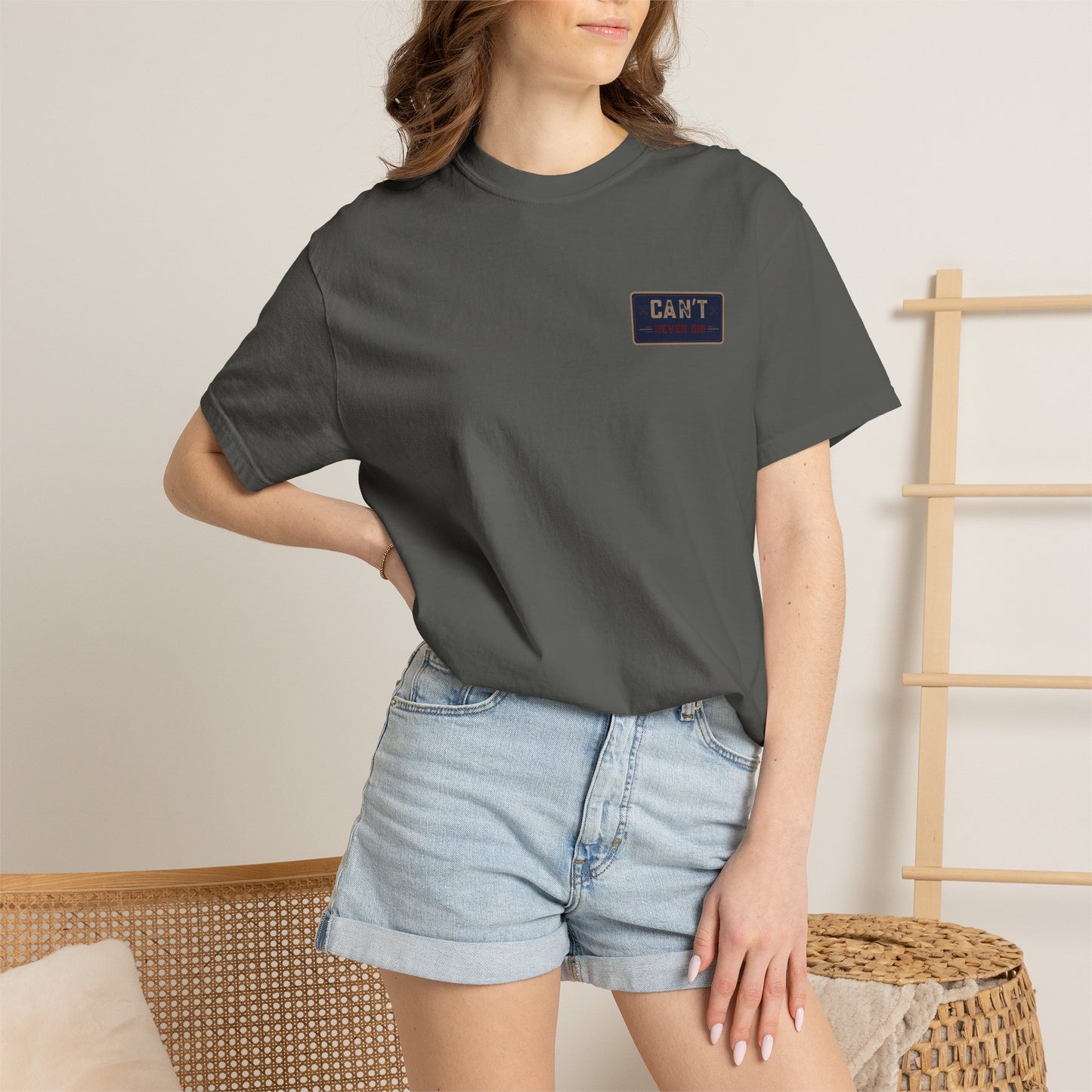 Can't Never Did T-Shirt — Vintage Mechanic Name Patch Funny Graphic Tee