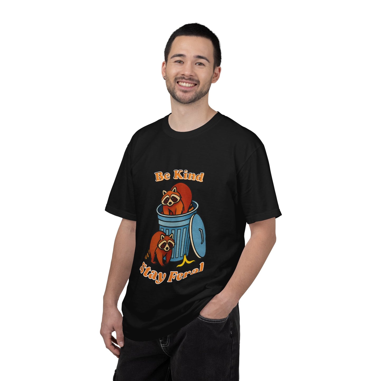 Be Kind Stay Feral – Retro Raccoon Graphic Tee