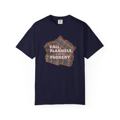 Fall Flannels & A Little Fuckery T-Shirt | Funny Fall Graphic Tee