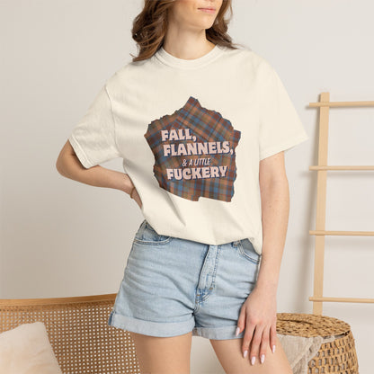 Fall Flannels & A Little Fuckery T-Shirt | Funny Fall Graphic Tee