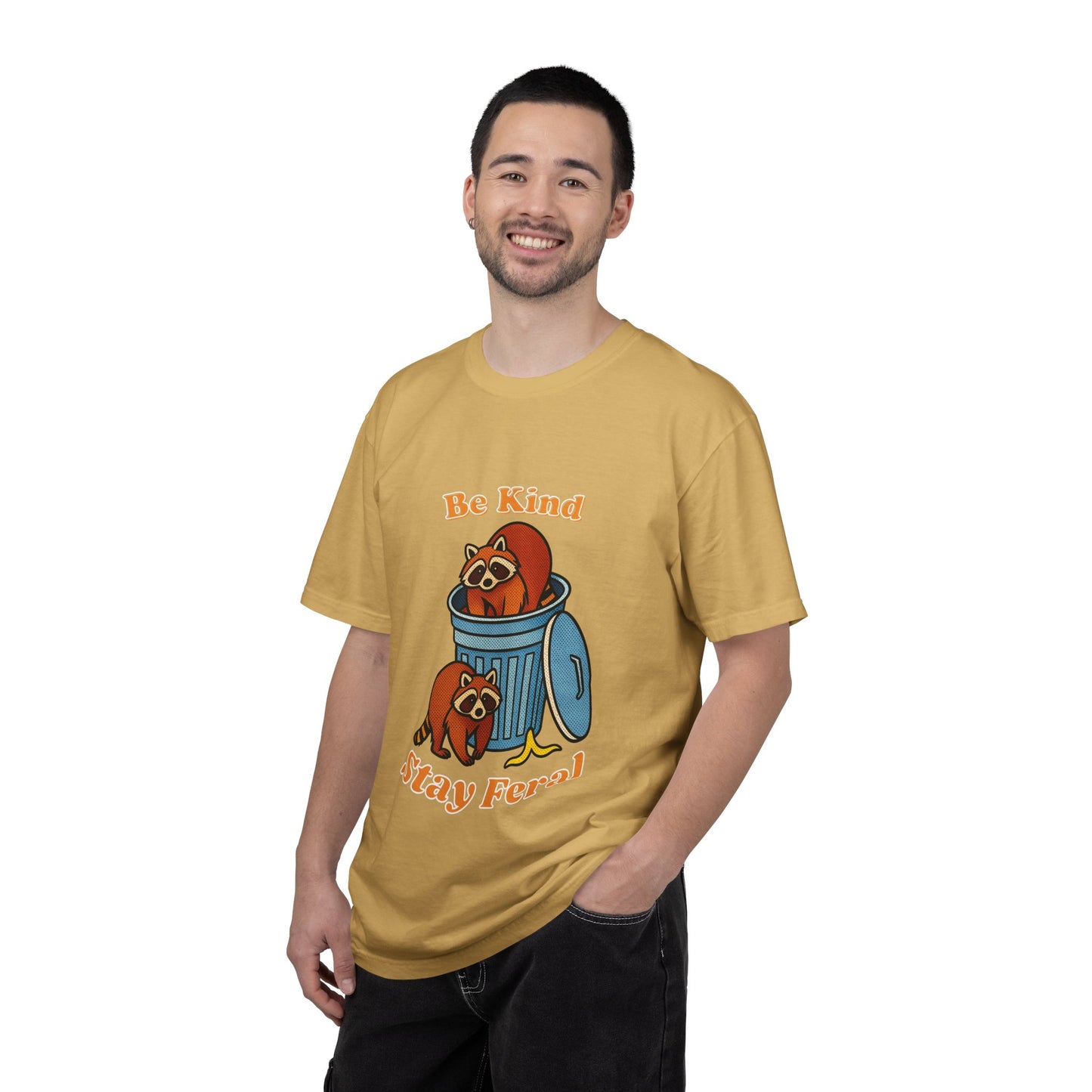 Be Kind Stay Feral – Retro Raccoon Graphic Tee
