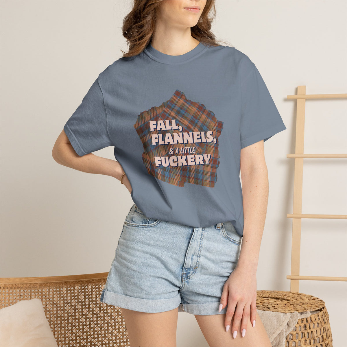 Fall Flannels & A Little Fuckery T-Shirt | Funny Fall Graphic Tee
