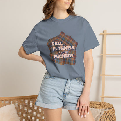 Fall Flannels & A Little Fuckery T-Shirt | Funny Fall Graphic Tee