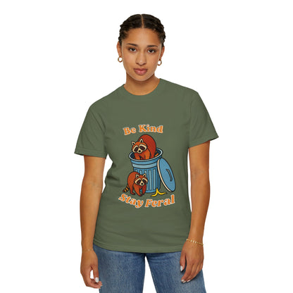 Be Kind Stay Feral – Retro Raccoon Graphic Tee
