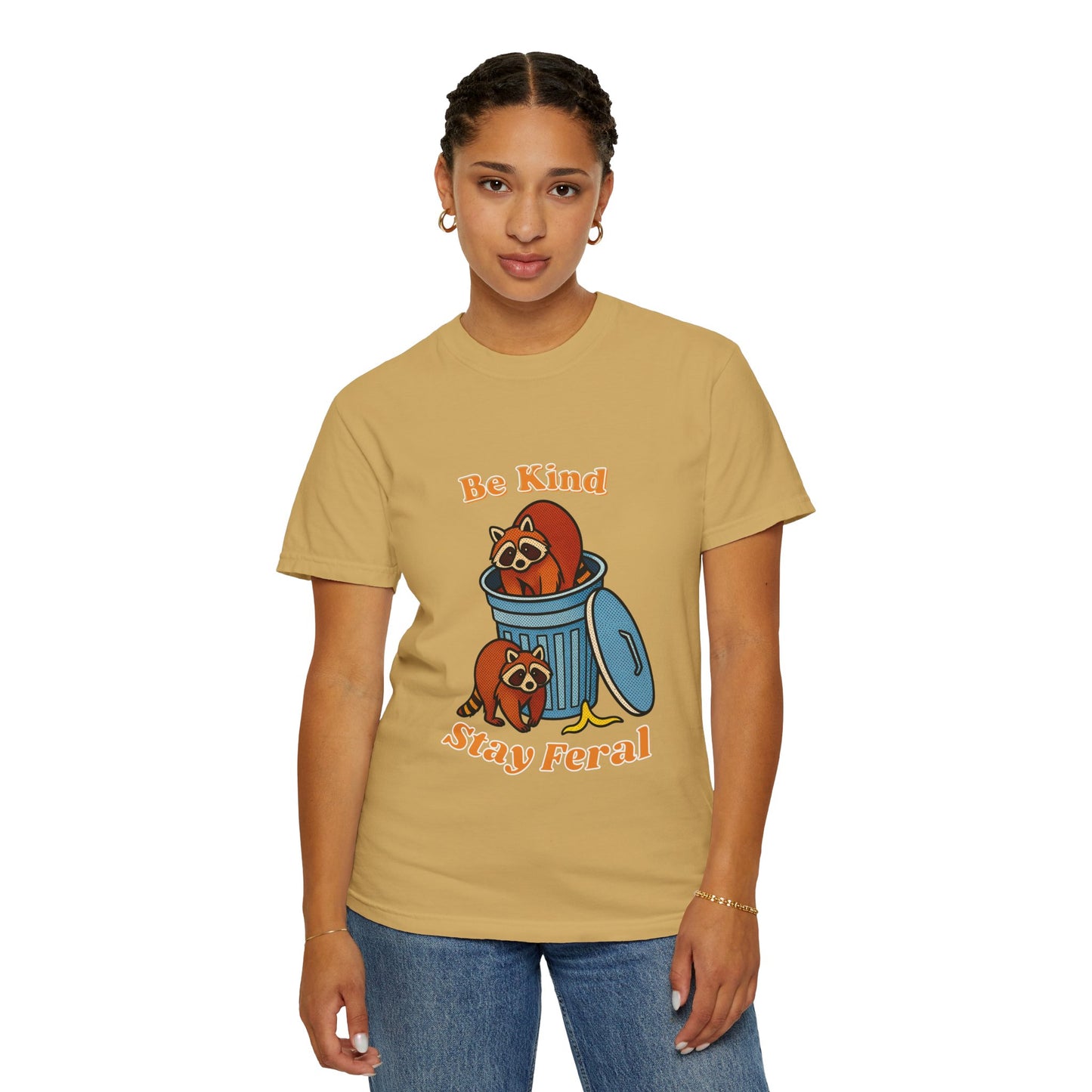 Be Kind Stay Feral – Retro Raccoon Graphic Tee