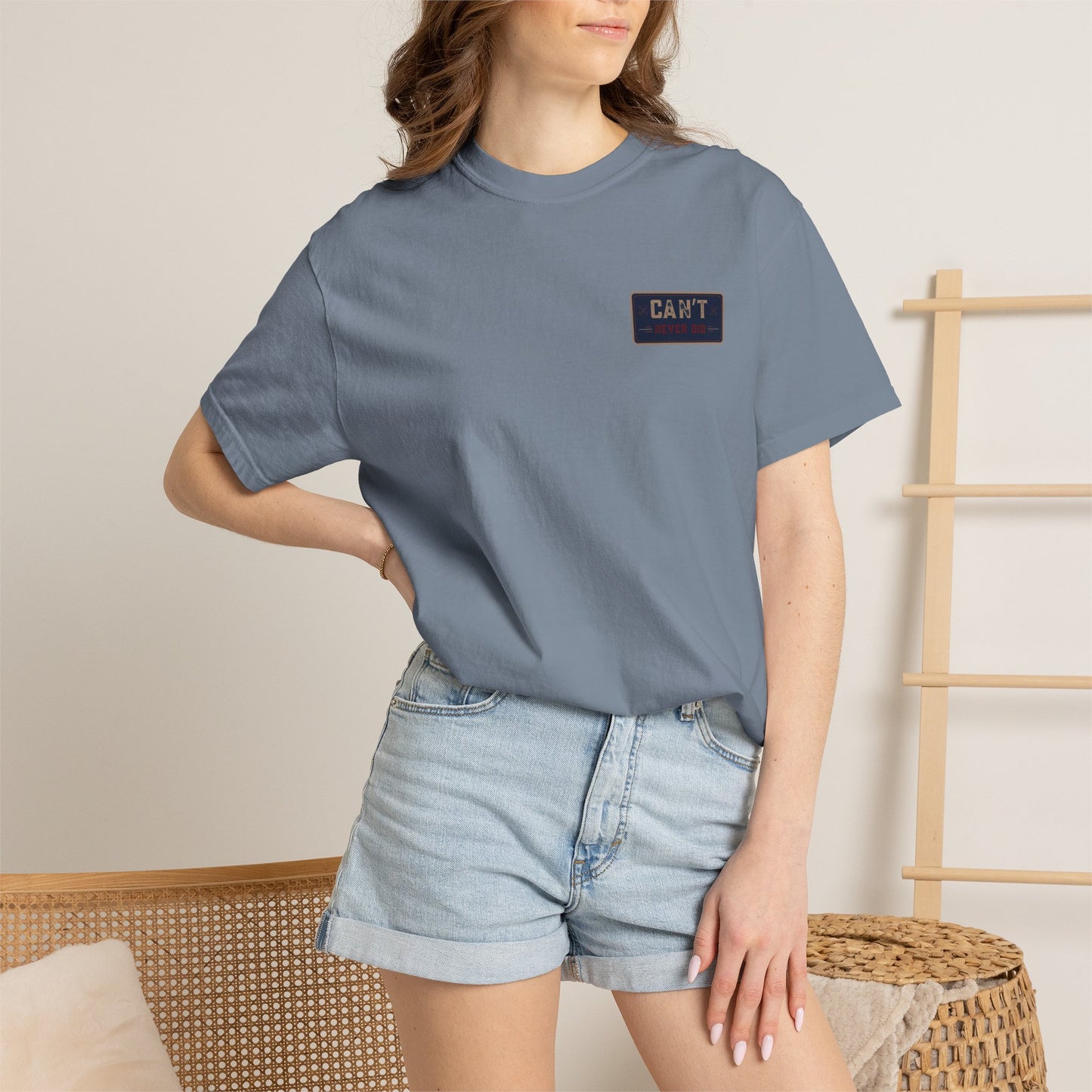 Can't Never Did T-Shirt — Vintage Mechanic Name Patch Funny Graphic Tee