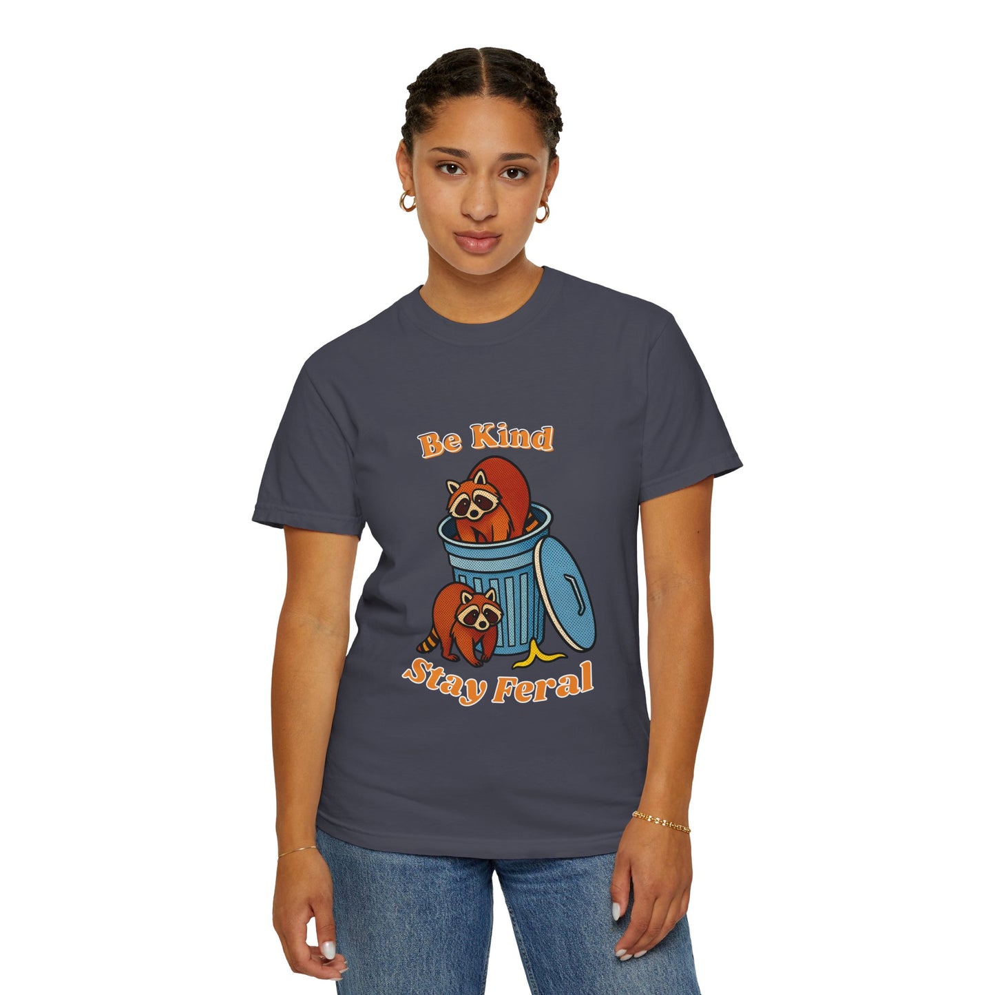 Be Kind Stay Feral – Retro Raccoon Graphic Tee