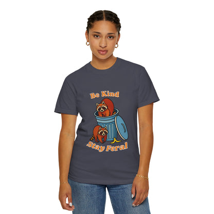 Be Kind Stay Feral – Retro Raccoon Graphic Tee
