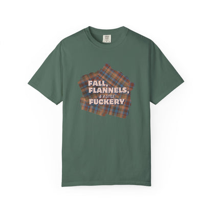 Fall Flannels & A Little Fuckery T-Shirt | Funny Fall Graphic Tee