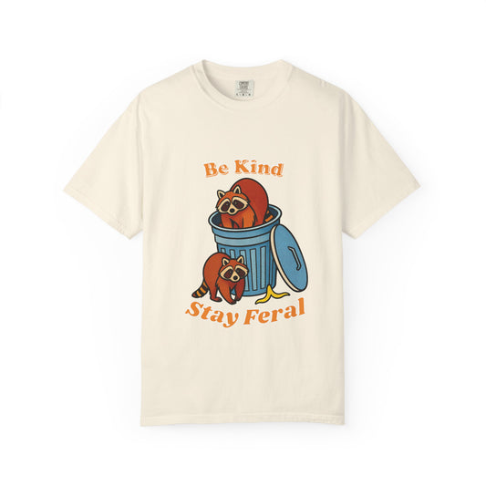 Be Kind Stay Feral – Retro Raccoon Graphic Tee