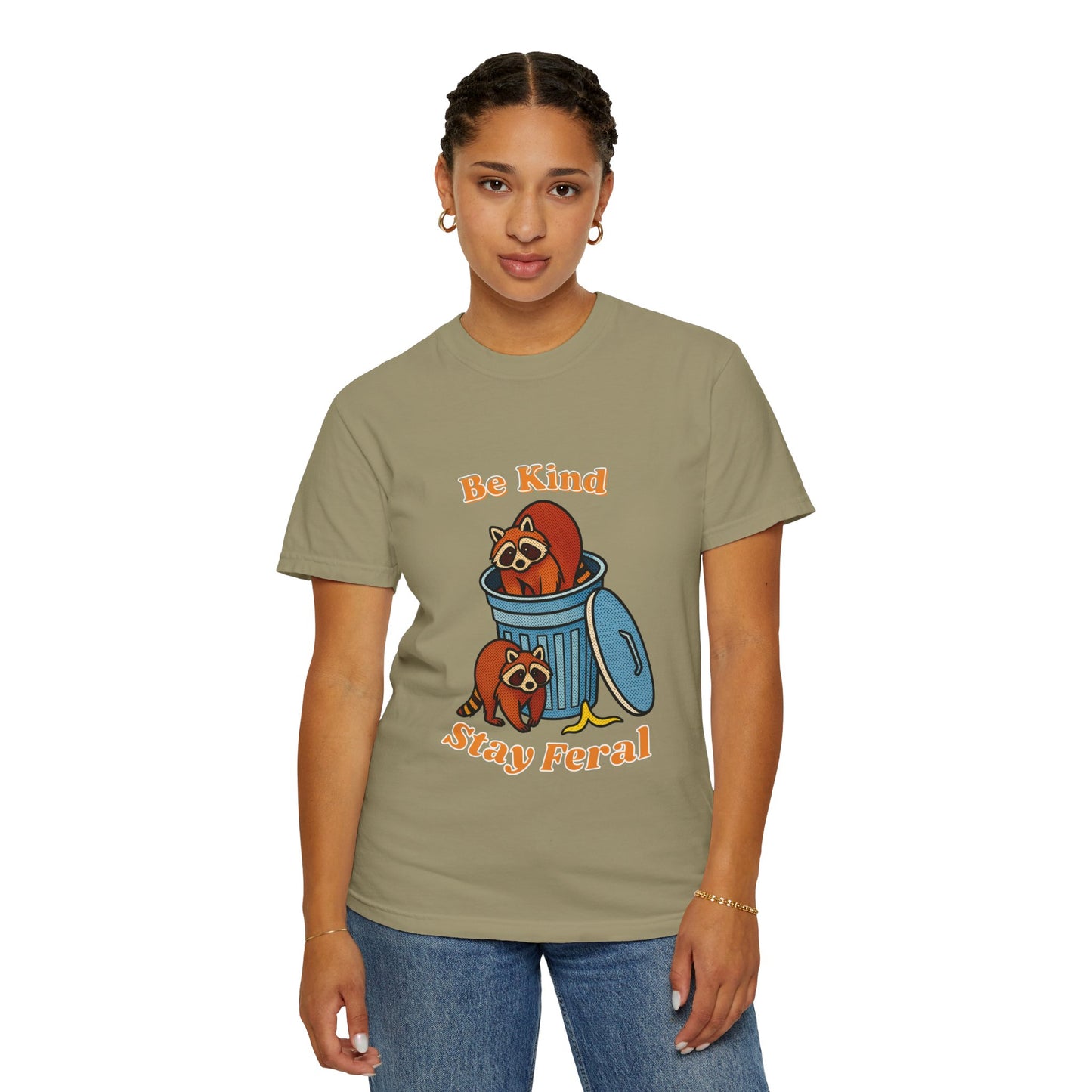 Be Kind Stay Feral – Retro Raccoon Graphic Tee
