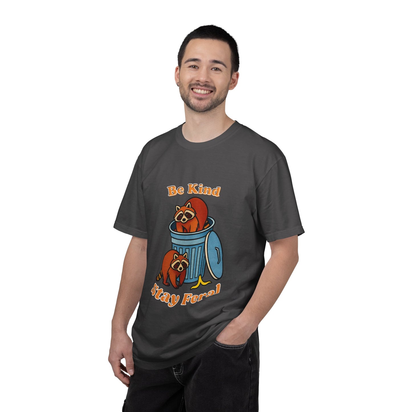 Be Kind Stay Feral – Retro Raccoon Graphic Tee