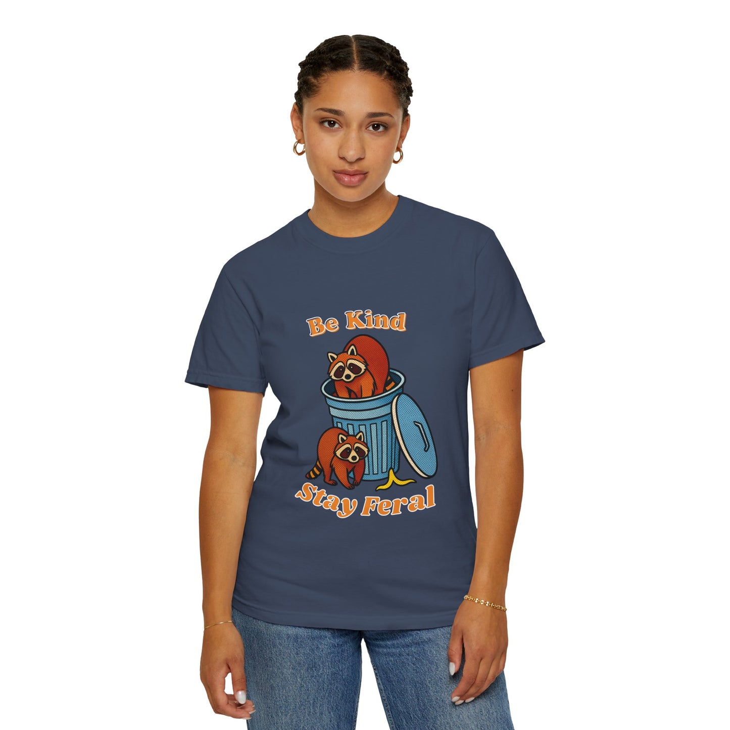 Be Kind Stay Feral – Retro Raccoon Graphic Tee